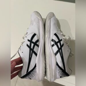 ASICS White Athletic Shoes with Black Logo Accents Gel Dedicate 8 Pickleball